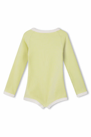 Mini Stripe Rib Rashie Onesie - Citrus