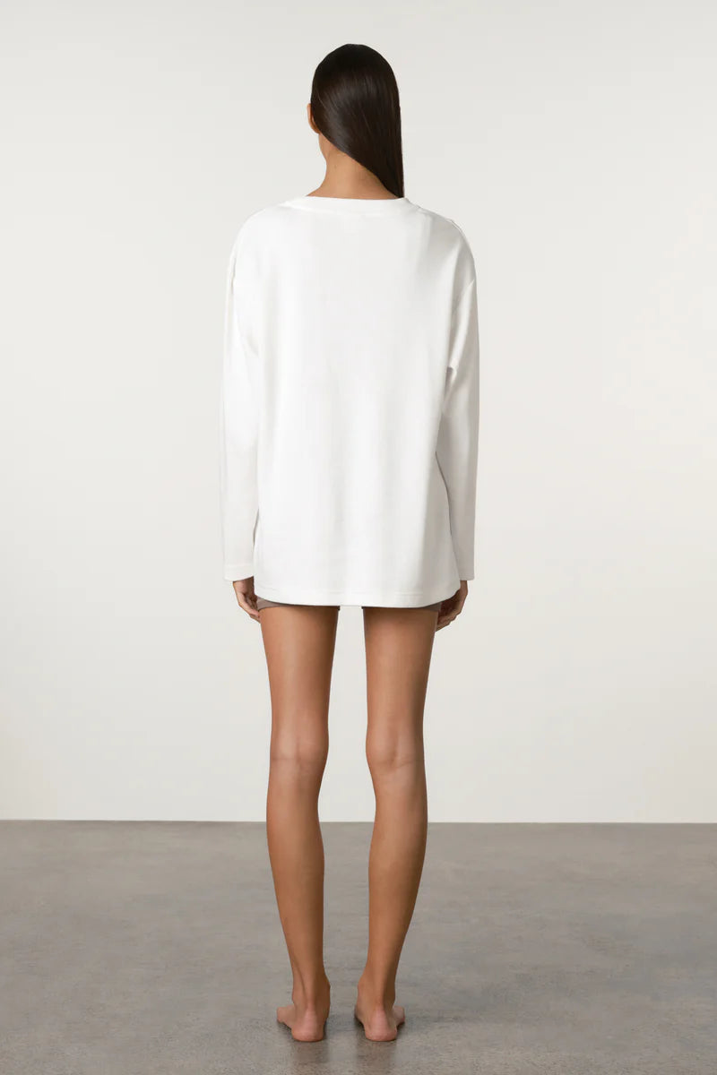 White Long Sleeve Sport Tee