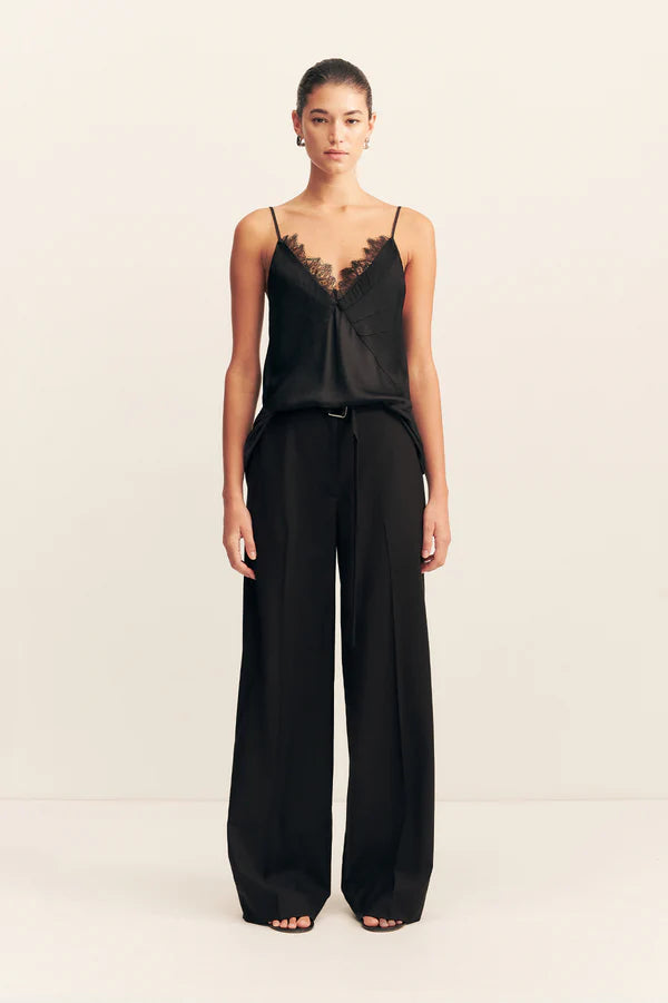 Castro Wide Leg Belted Pant - Black