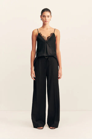 Castro Wide Leg Belted Pant - Black