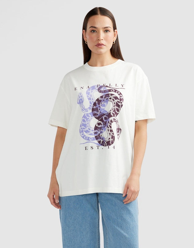 Dual Snakes Tee - Vintage White