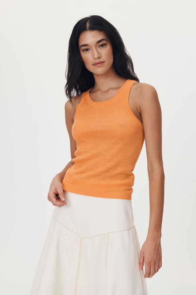 Hubert Knit Tank - Tangerine