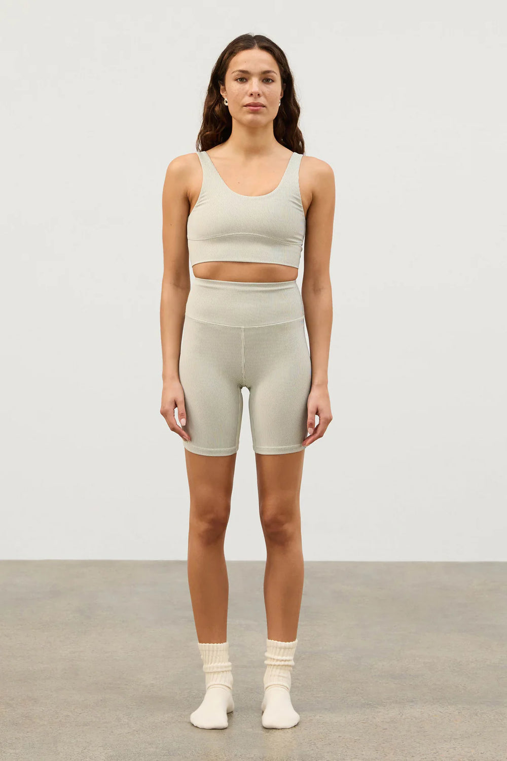 Coconut Stripe Rib 7inch Bike Short