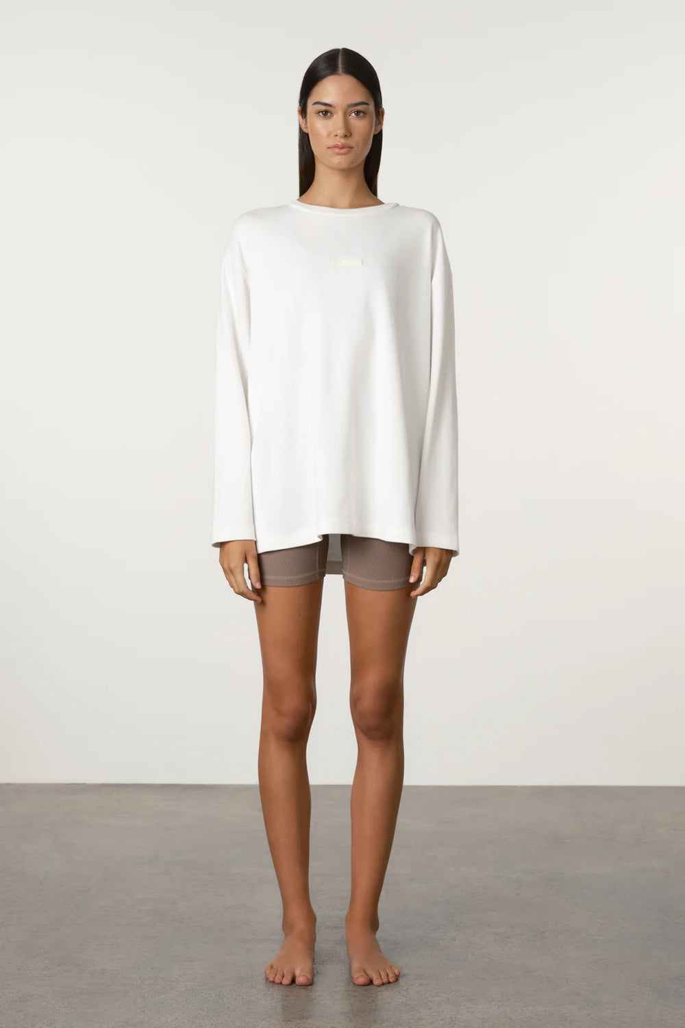 White Long Sleeve Sport Tee