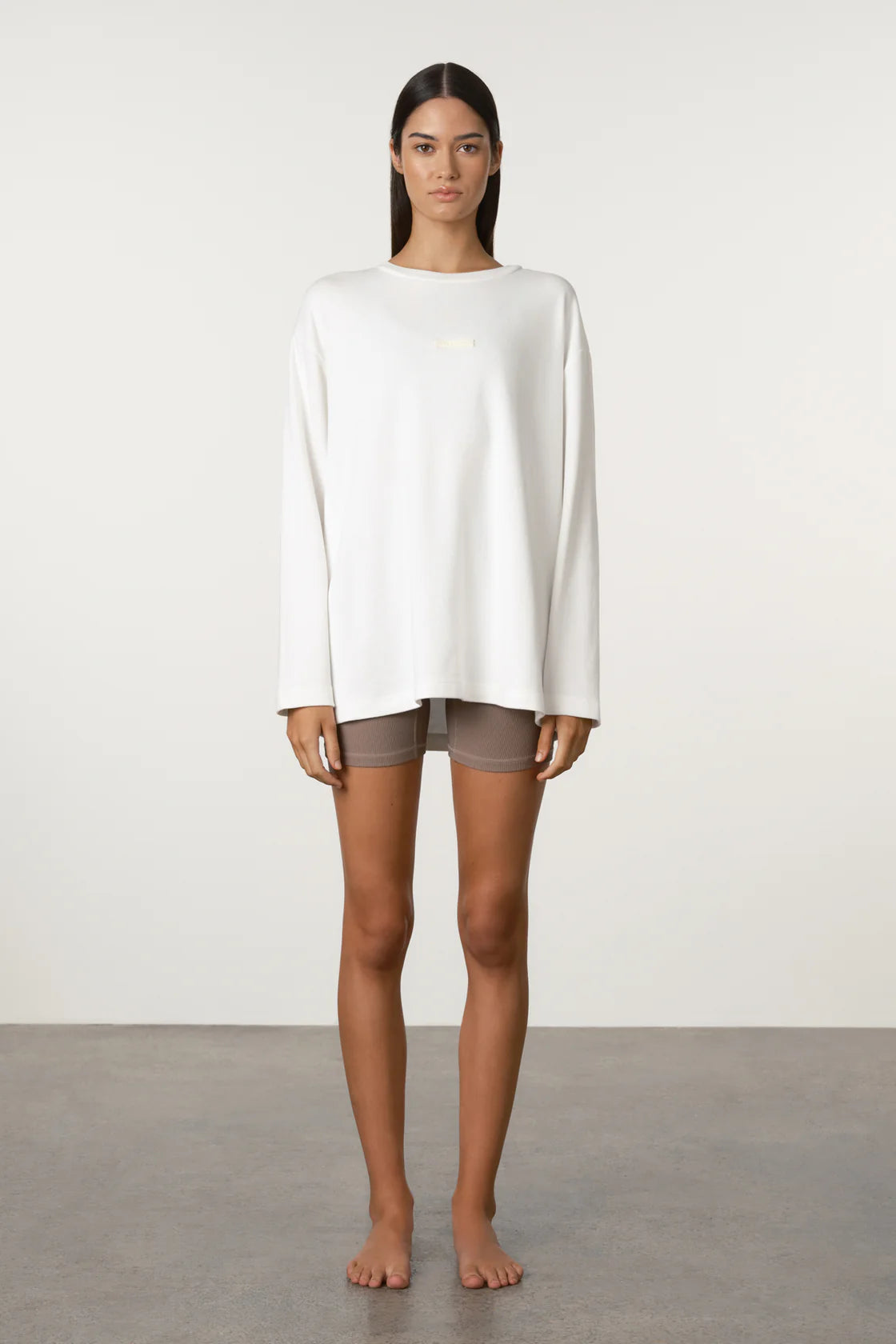 White Long Sleeve Sport Tee