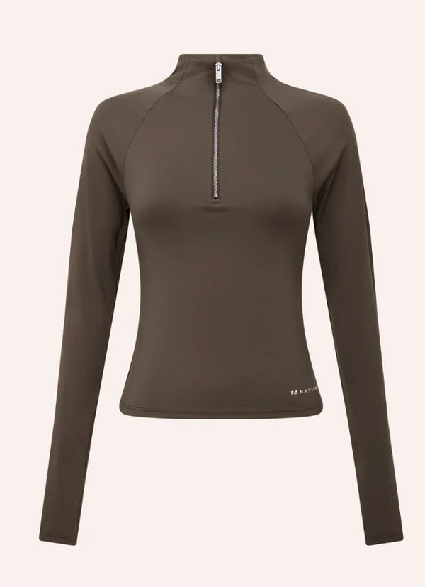Routine Quarter Zip - Walnut