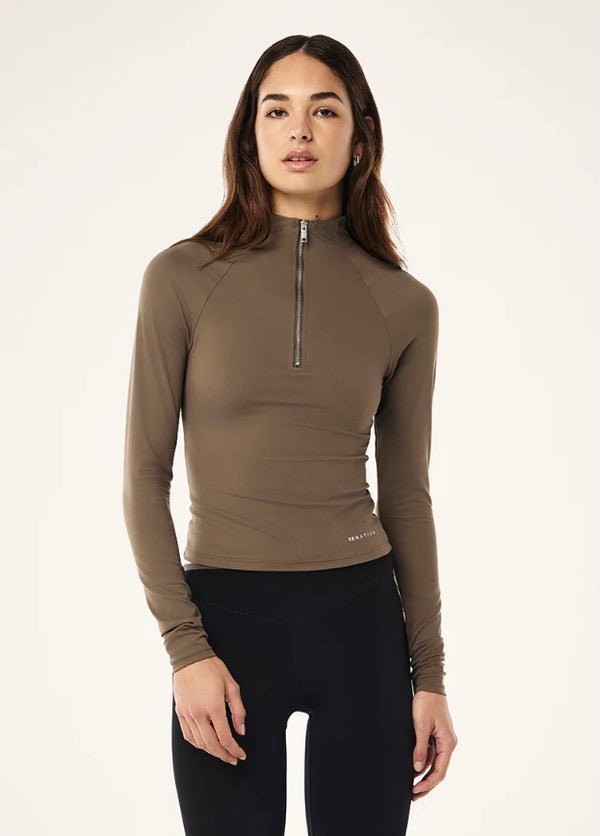 Routine Quarter Zip - Walnut