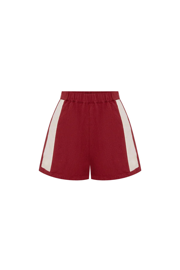Simone Linen Shorts - Siren Red