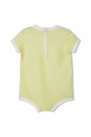 Mini Stripe Rib Infant Onesie - Citrus