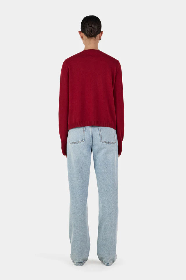 Dolly Cashmere Cardigan - Red Dahlia