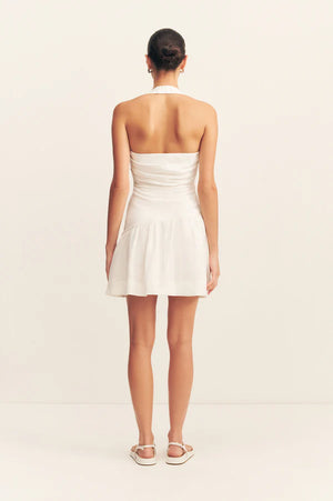 Gigi Halter Draped Mini Dress - Ivory