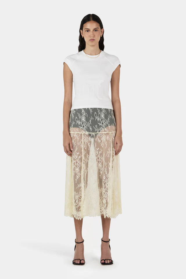 Emanuel Lace Skirt - Butter