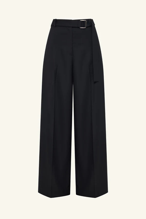Castro Wide Leg Belted Pant - Black