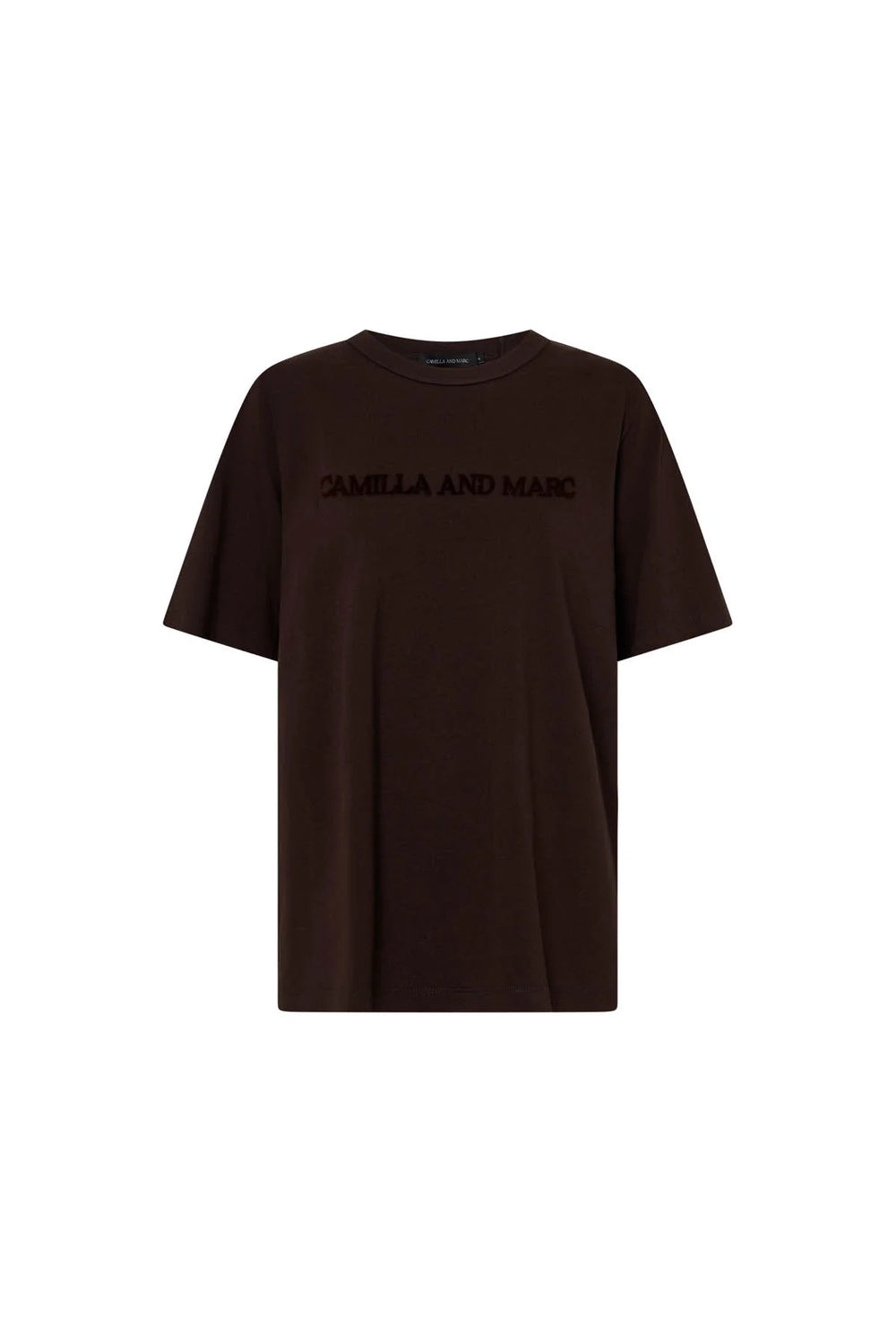 Tia Flocking Logo Tee - Bitter Chocolate