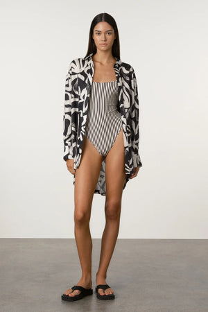 Paint Flower Linen Shirt