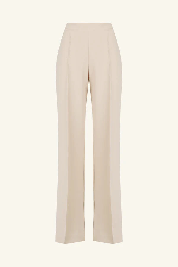 Irena Pintuck Straight Leg Pant - Bone