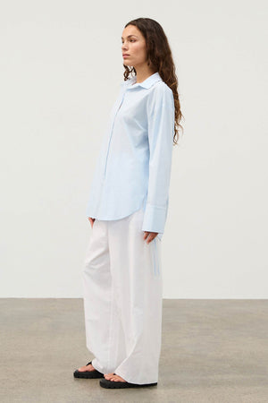 Powder Blue Cotton Tie Shirt