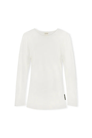 Rib Hemp Jersey Long Sleeve Top - White