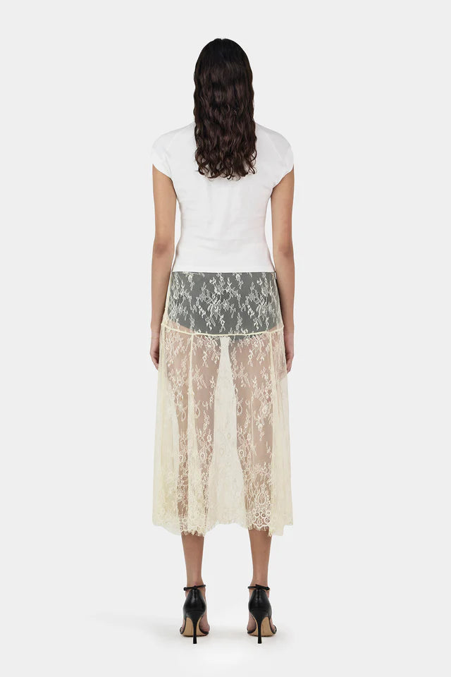 Emanuel Lace Skirt - Butter