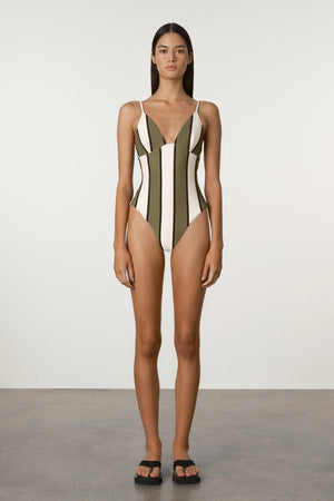 Olive Stripe Onepiece