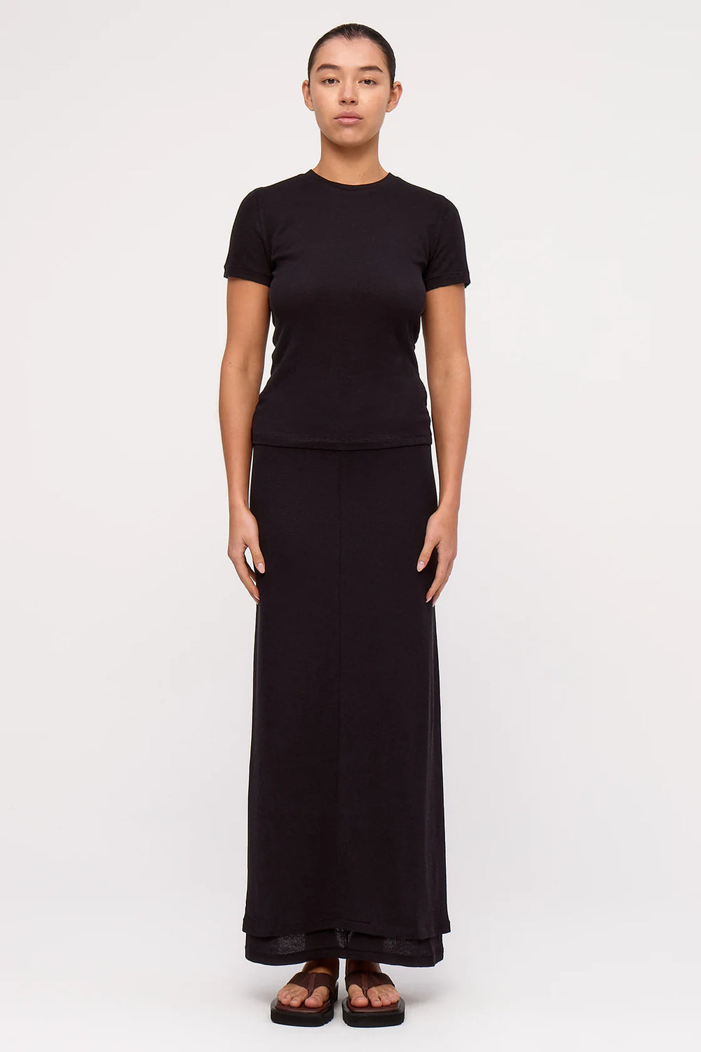 Rib Hemp Jersey Tee - Black