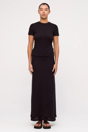 Rib Hemp Jersey Tee - Black