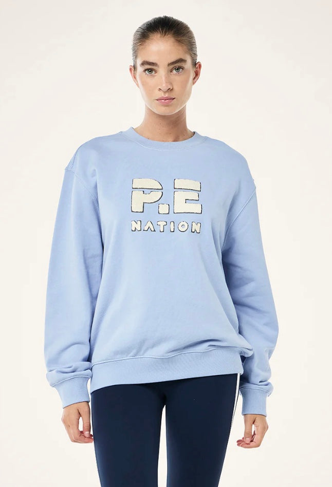 Heads Up Boucle Sweat - Dusty Blue