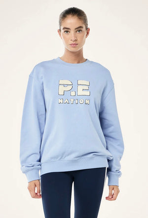 Heads Up Boucle Sweat - Dusty Blue