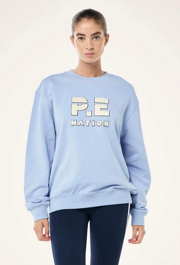 Heads Up Boucle Sweat - Dusty Blue