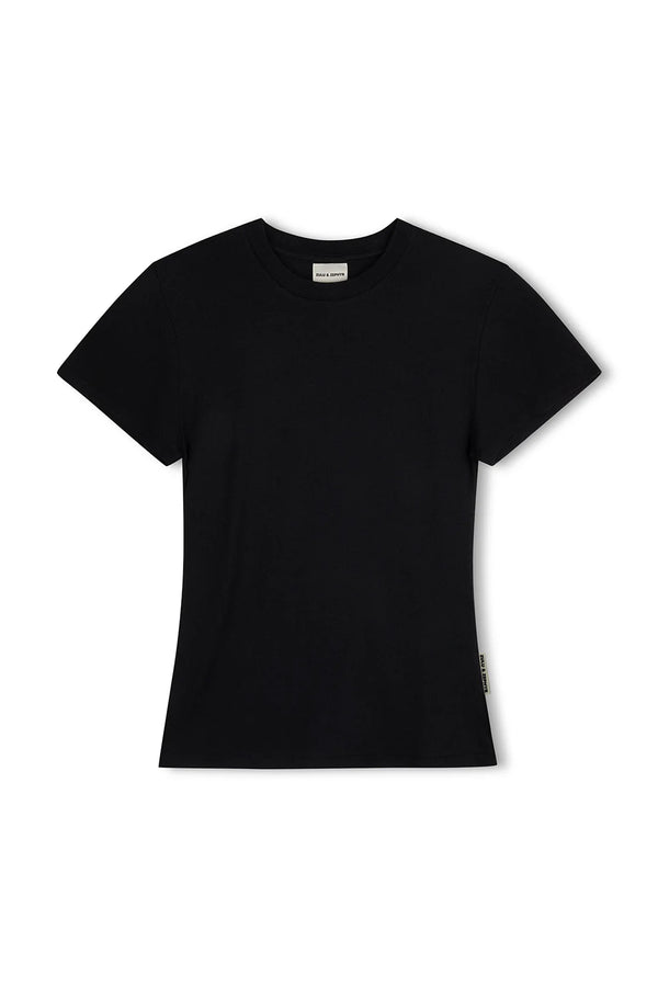 Rib Hemp Jersey Tee - Black