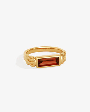 Airla Solitaire Ring - Garnet Gold Vermeil