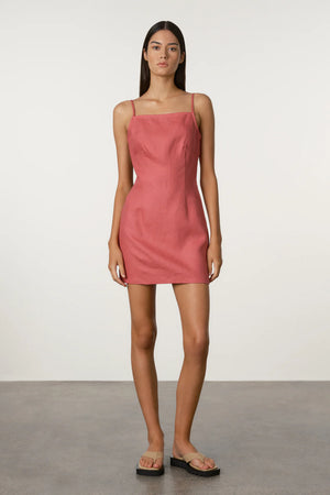 Berry Linen Mini Dress