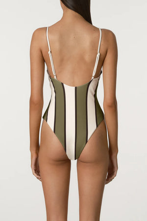 Olive Stripe Onepiece