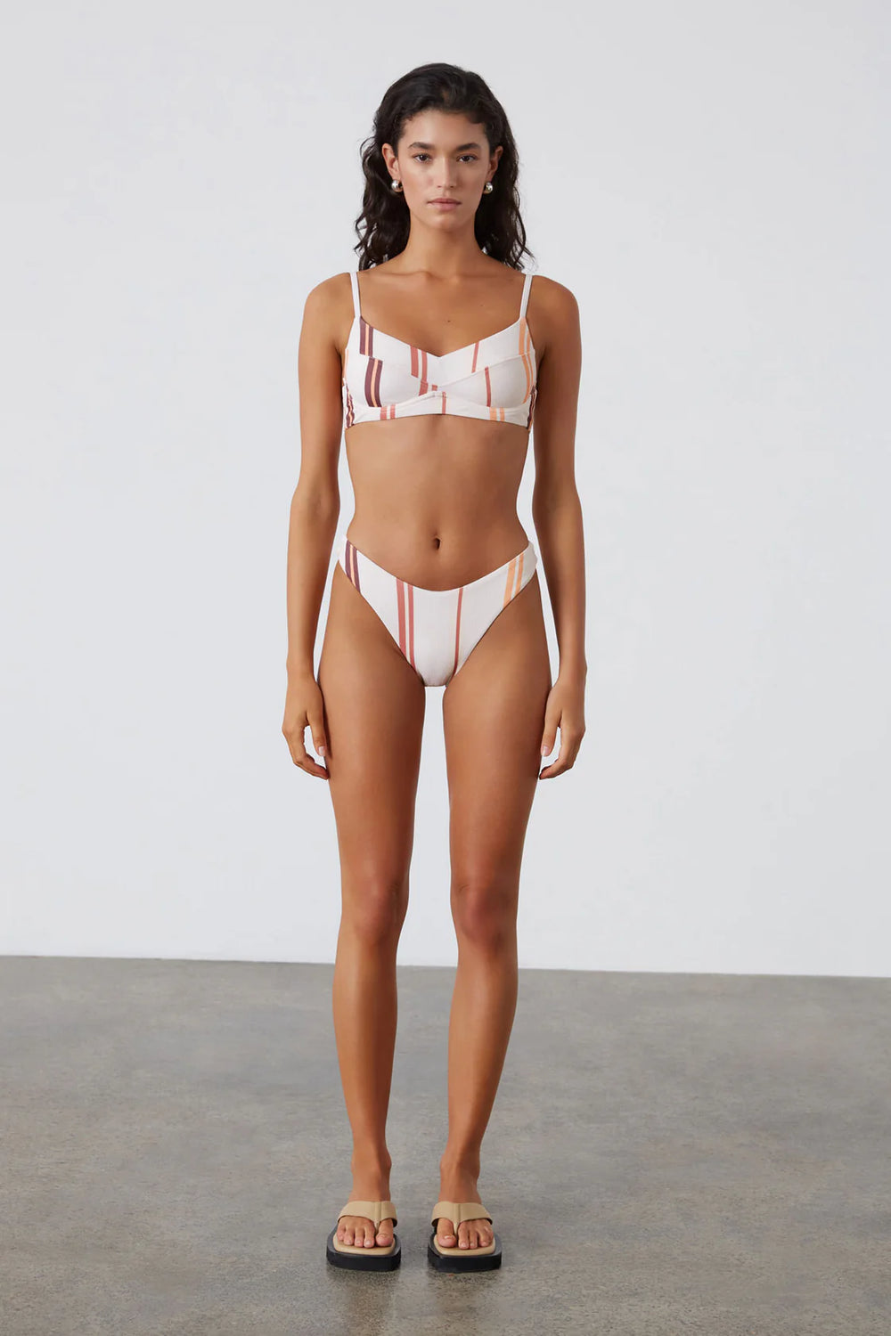 Lounger Stripe Textured Balconette Bra Cup