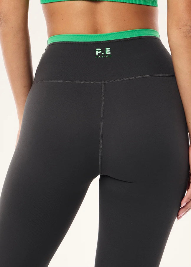 Vita Full Length Legging - Caviar / Kelly Green