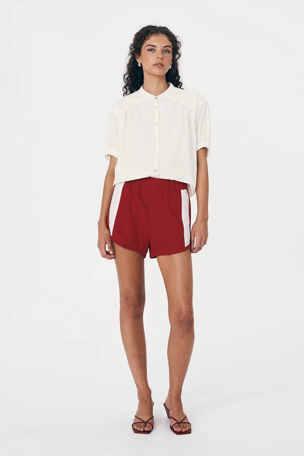 Simone Linen Shorts - Siren Red