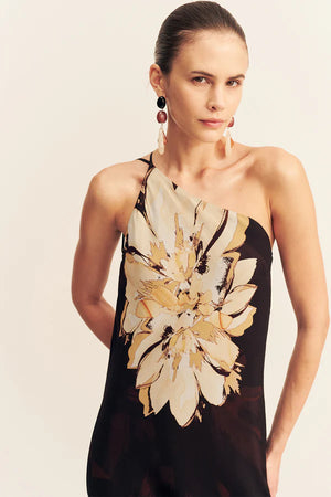 Cazador Cowl Back Maxi Dress - Natural Floral