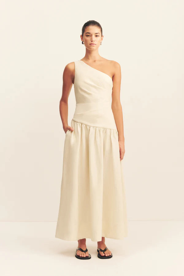 Gigi One Shoulder Maxi Dress - Ecru