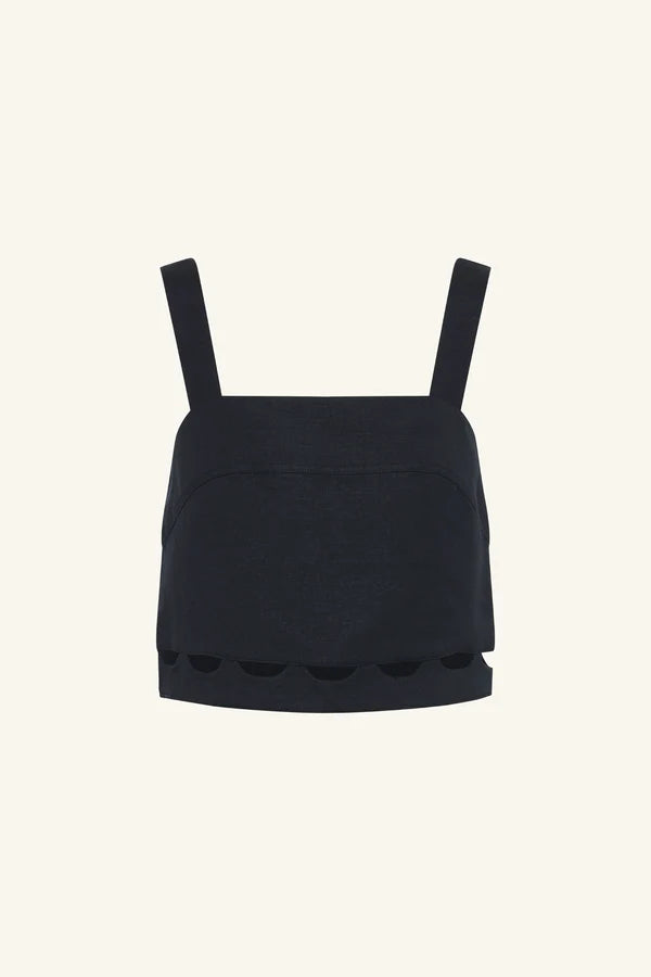 Birdie Scallop Cami - Black