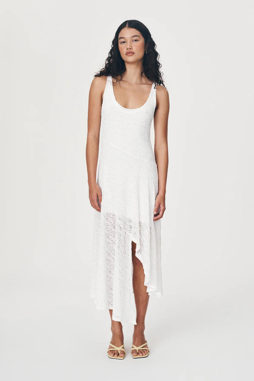Lorna Lace Midi Dress - Bone