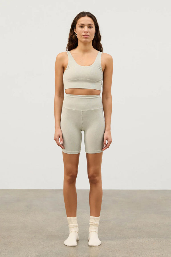 Coconut Stripe Rib Crop Top