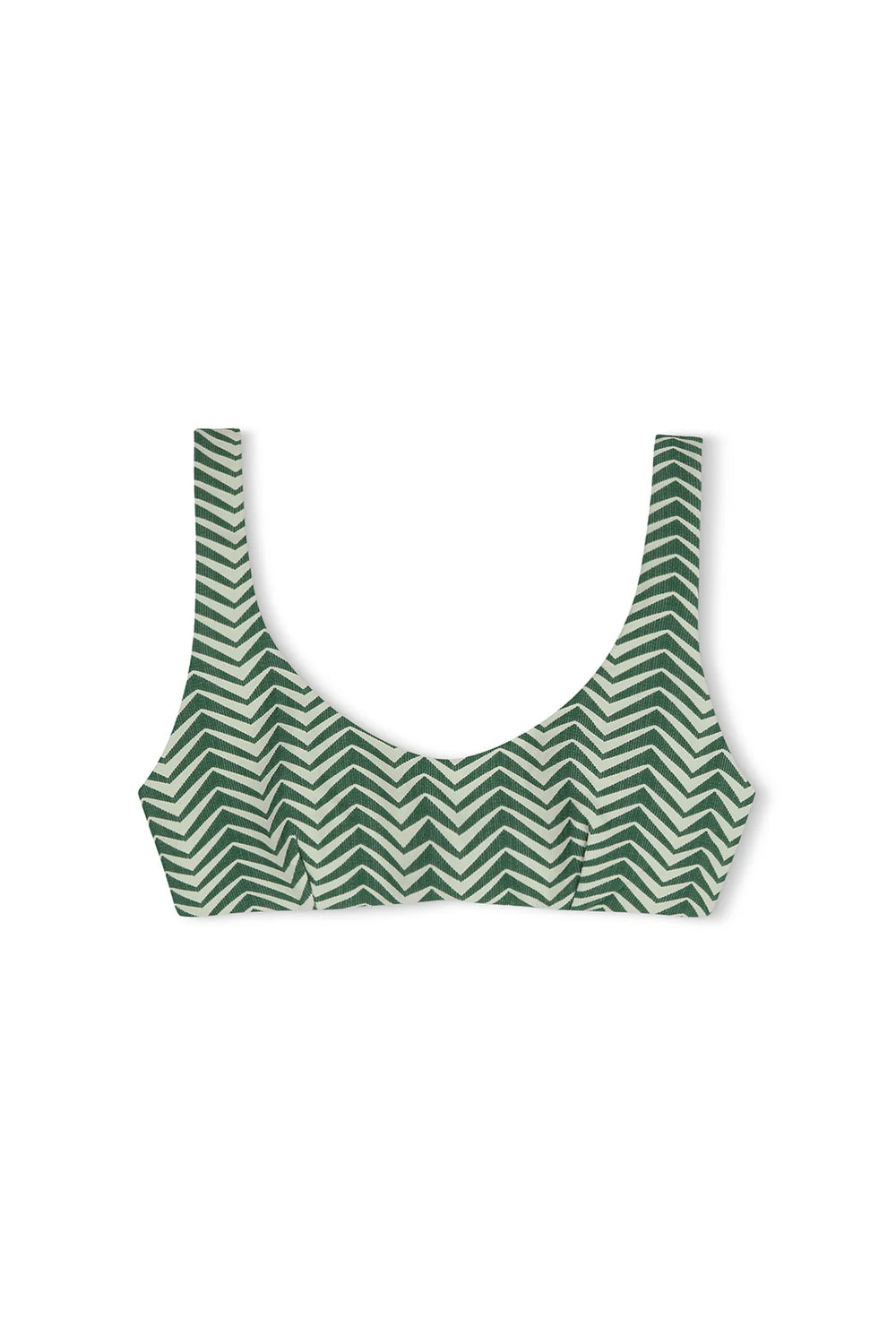 Green Zig Zag Crop Bralette