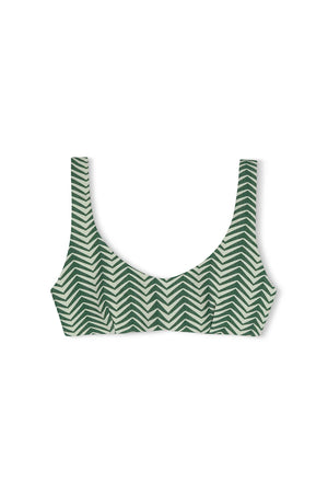 Green Zig Zag Crop Bralette