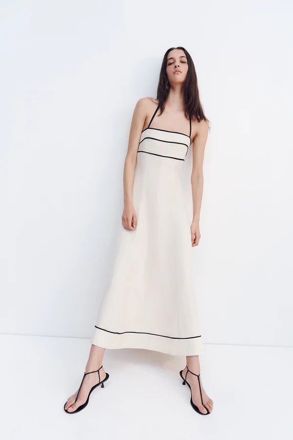 Billie Contrast Panelled Midi Dress