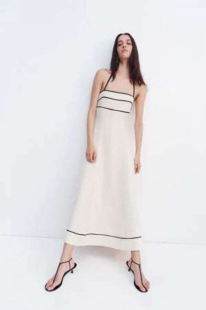 Billie Contrast Panelled Midi Dress