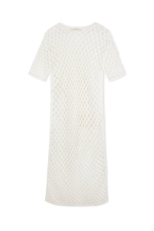 White Lattice Knit Dress