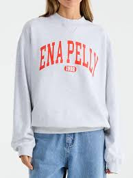 Collegiate Sweatshirt - White Marle