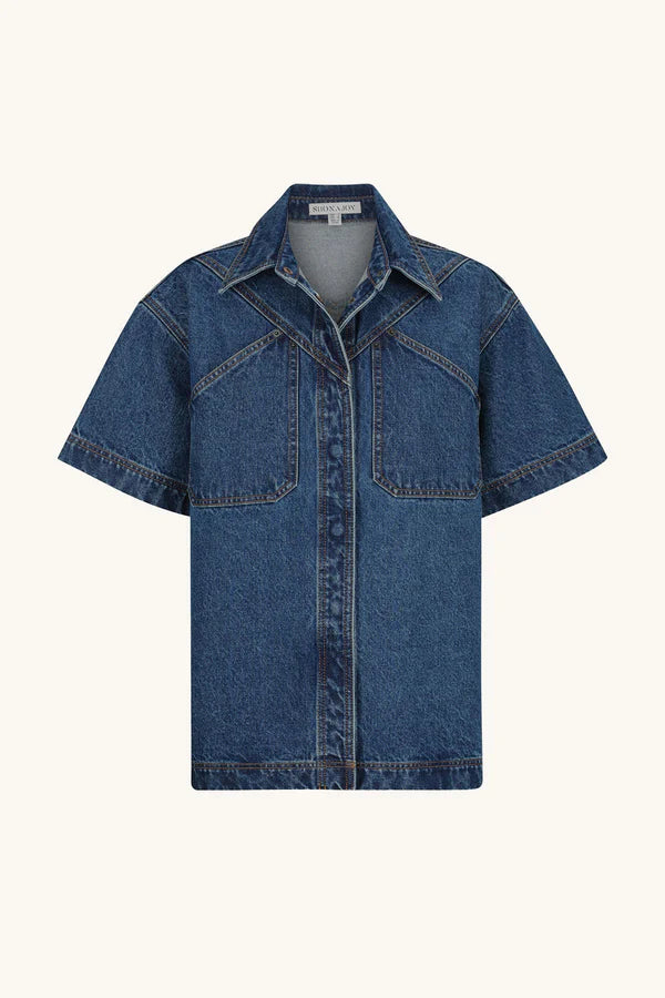 Raquel Short Sleeve Shirt - Vintage Blue