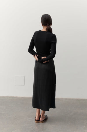 Naomi Silk Slip - Black