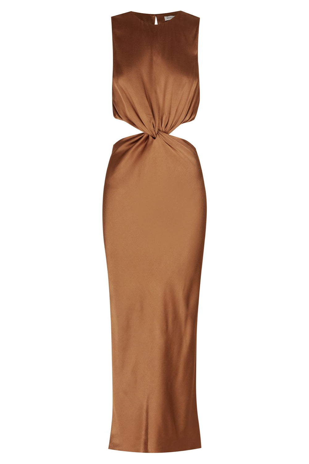 Felicity Twist Front Sleeveless Midi Dress - Almond